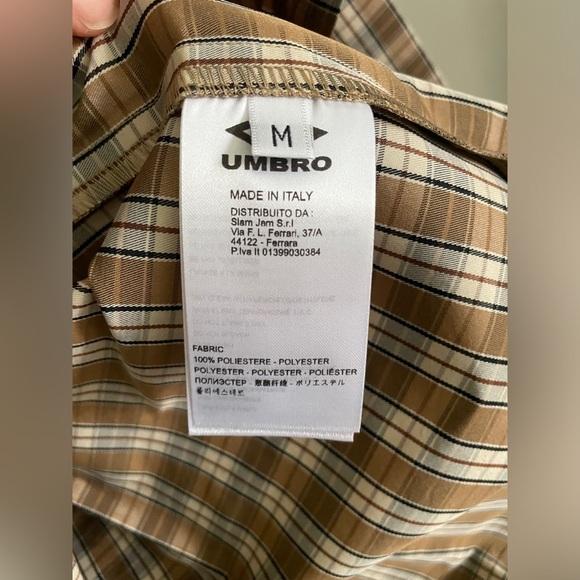 NEW UMBRO SLAM x JAM PENALTY CULTURE plaid beige masked hoodie anorak jacket - Picture 15 of 16